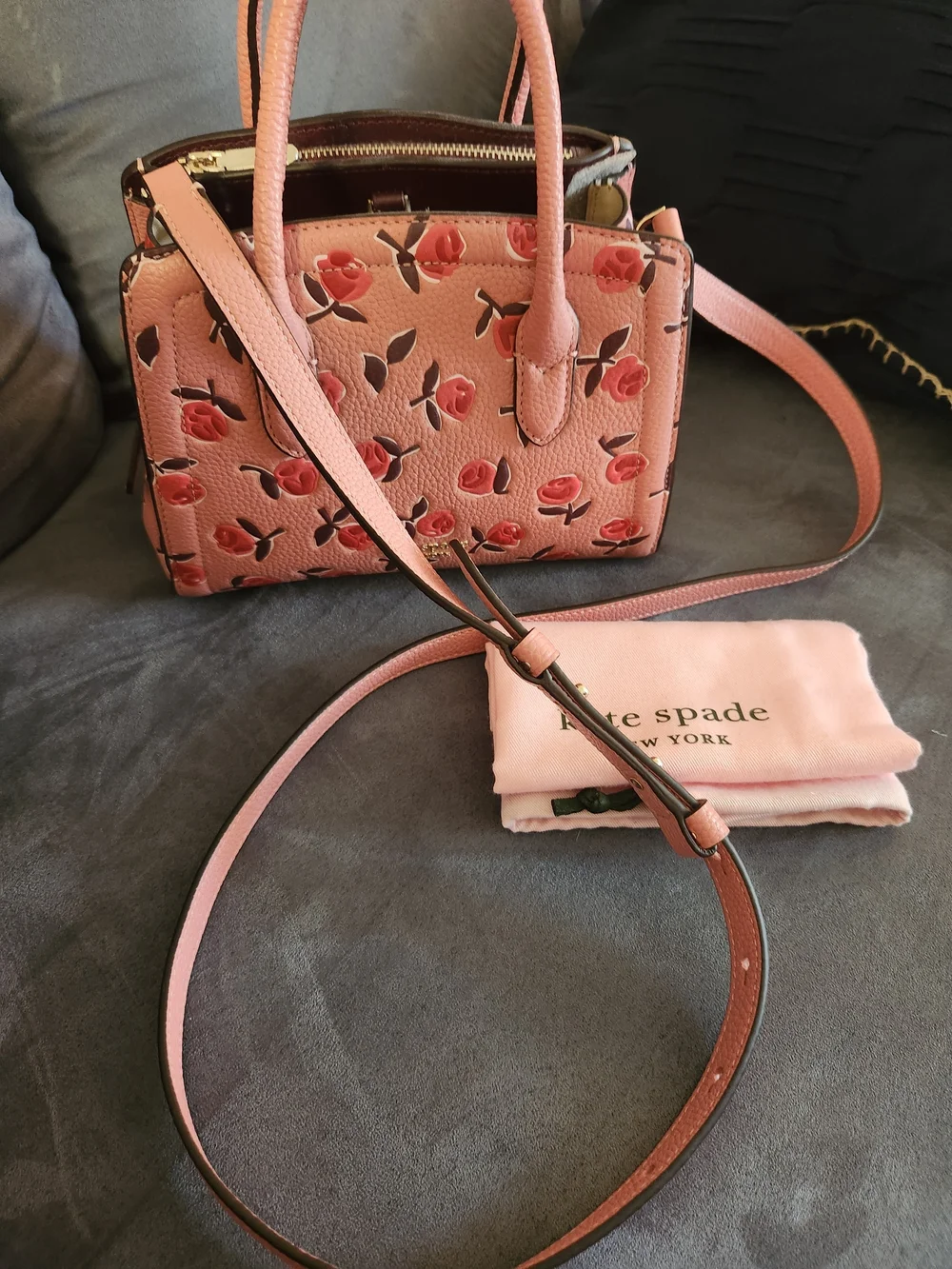 Kate Spade Knott Ditsy Rose Leather Satchel